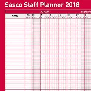 The staff holiday planner can be customized as per company's requirement. Sasco 2018 2401873 Board Unmounted Staff Day Planner with ...
