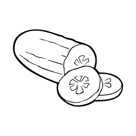 Cucumber Black And White Clipart