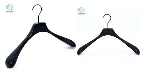 Luxury Custom Logo Black Wooden Coat Display Hanger - Buy Luxury Custom Hanger,Black Wooden Coat 