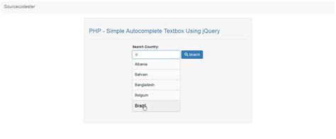 Php Simple Autocomplete Textbox Using Jquery Sourcecodester