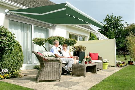 2m Full Cassette Retractable Electric Awning Plain Green 15m