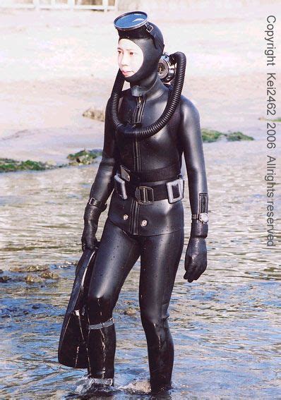 Womens Wetsuit Technical Diving Scuba Girl Beautiful Asian Neoprene Annie Goggles Frog