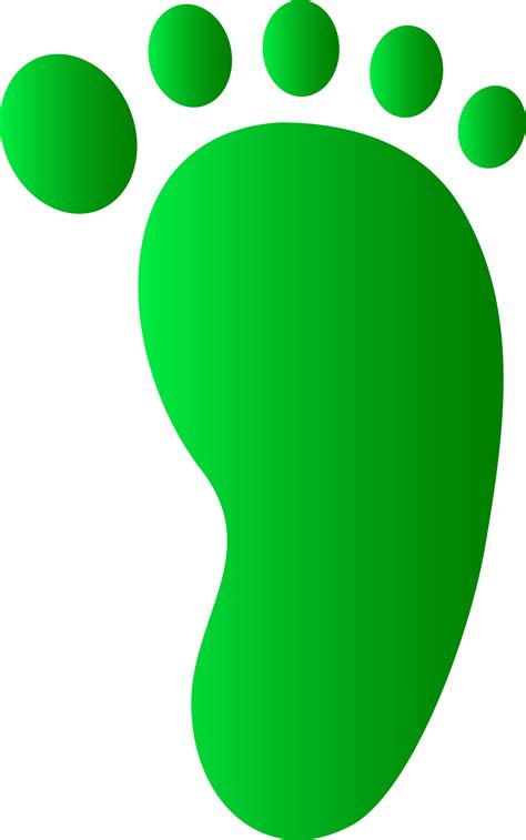 Green Human Foot Print Free Clip Art