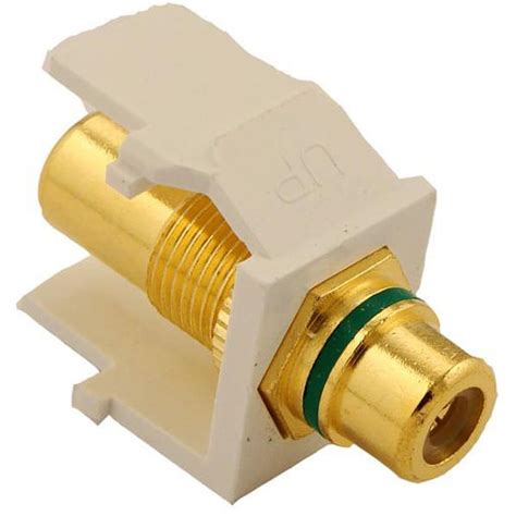 Leviton 40830 Bwv Quickport Rca Gold Plated Connector With Green