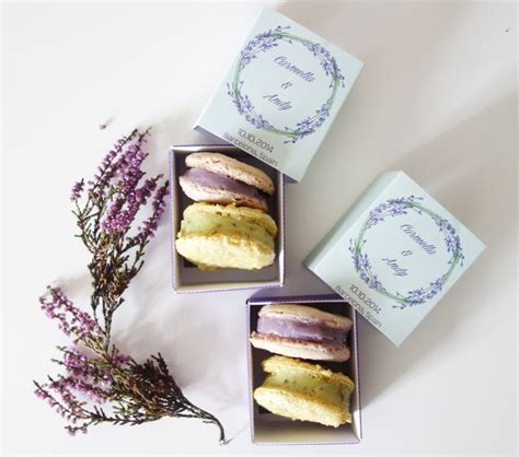 Diy Lavender And Pistachio Macarons Wedding Favor Boxes