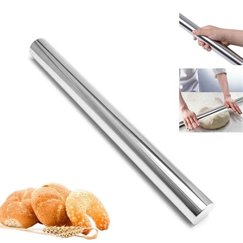 Non Stick Kitchen Diy Rolling Pin Stainless Steel Baking Pizza