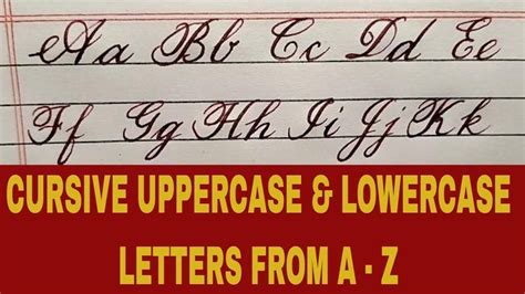 Uppercase And Lowercase Letters In Cursive Cursive Capital And Small