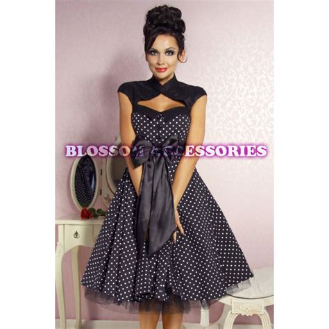 Rk38 Rockabilly Polka Dot 50s 60s Swing Dance Dress Pin Up Retro Flared