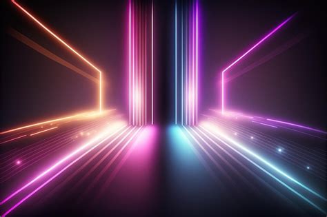 Premium Ai Image Background With Realistic Neon Light Beams Ai