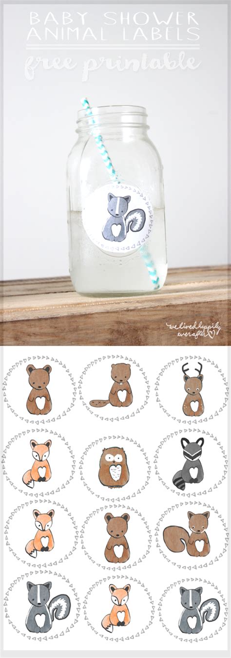 Digital papers can be used to make cutout pieces for cupcake toppers, labels, water bottle wrappers, banners and many more. We Lived Happily Ever After: Free Forest Animal Mason Jar ...