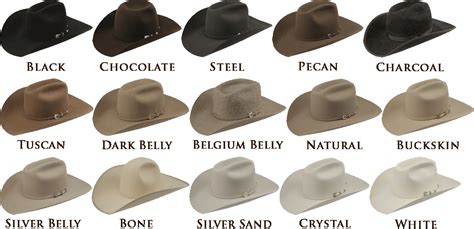 Felt Colors Cowboy Hat Styles Cowboy Hats Felt Cowboy Hats