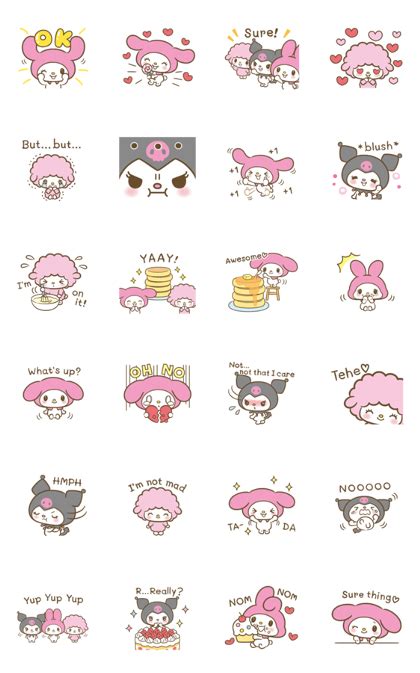 My Melody Sweet As Can Be 3 Line Whatsapp Sticker  Png