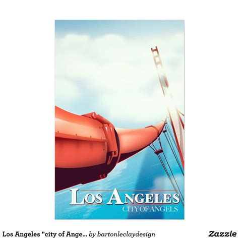 Los Angeles City Of Angels Vacation Poster Stationery