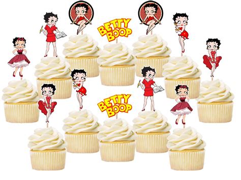 Betty Boop Birthday Cupcake Toppers