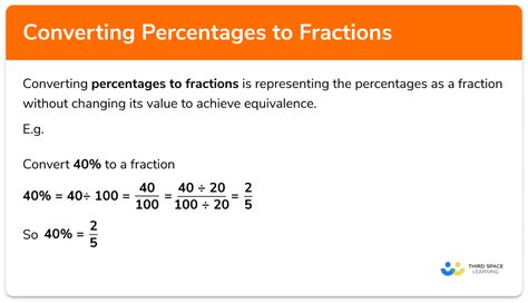 Percentages To Fractions Gcse Maths Steps Examples And Worksheet