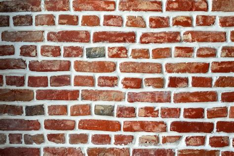 Premium Photo Red Brick Wall Texture With White Grout Vintage