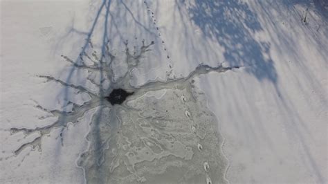 Weird Holes In Ice Natural Springs Youtube