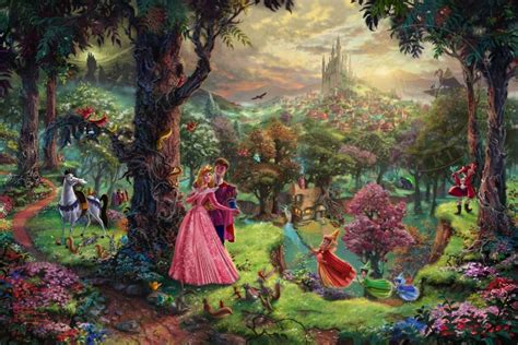Disney Sleeping Beauty Painting Art By Thomas Kinkade Studios