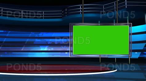 News Tv Studio Set 25 Virtual Green Screen Background Loop Green