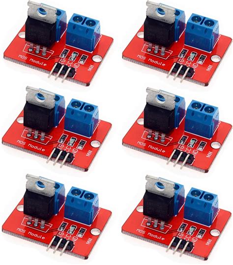 Onyehn 0 24v Top Mosfet Button Irf520 Mos Driver Module For Arduino Mcu Arm Raspberry Pi 6 Pack