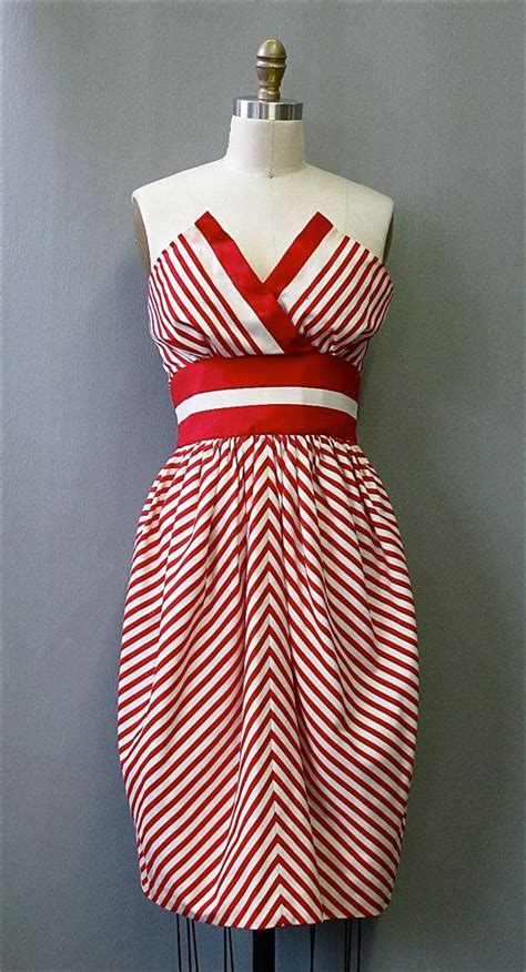 What Fun 1980s Victor Costa Candy Stripe Dress By Mysterymister On