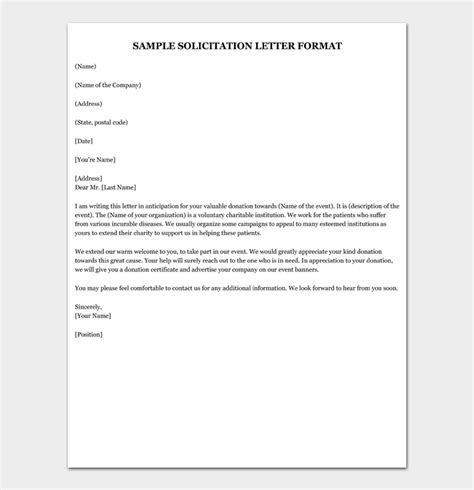 24 Free Solicitation Letter Templates Format And Examples