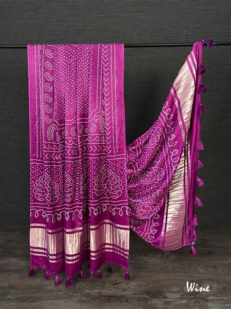 Designer Bandhani Silk Dupatta For Womengaji Silk Dupatta For Etsy