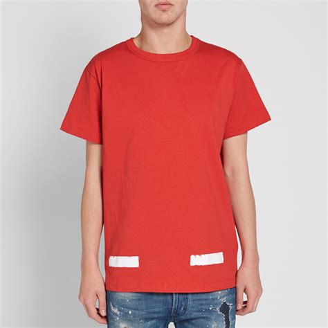 Off White Brushed Diagonals Tee Red End Uk