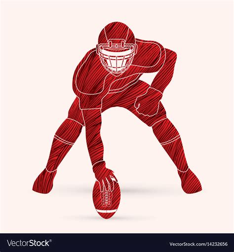 American Football Pose Graphic Royalty Free Vector Image