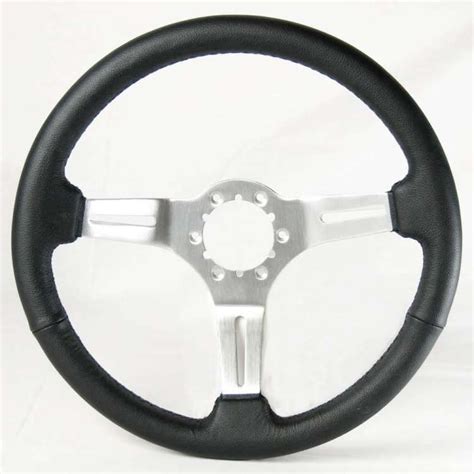 Corvette Steering Wheel Black Leather With Brushed Spokes 1963 1982