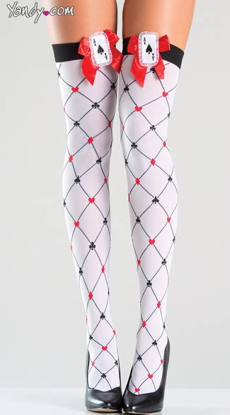 king of hearts thigh highs sexy alice thigh highs playing card costumes