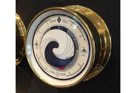 Solid Brass Tide Clock Nautical Weather Instrument