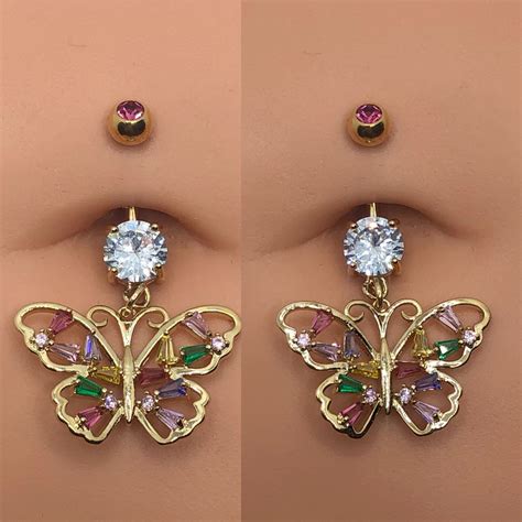 Belly Button Rings G Belly Rings Belly Piercing Butterfly Navel Ring
