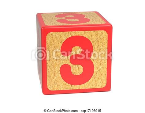 Clipart Of Number 3 Childrens Alphabet Block Number 3 On Red