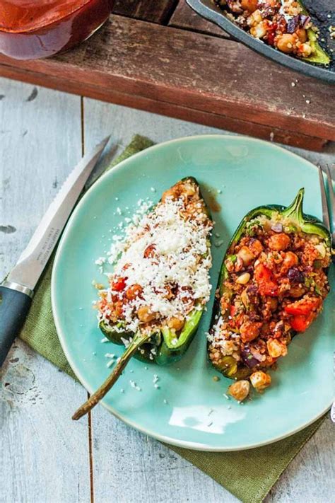 Vegetarian Grilled Stuffed Poblano Pasilla Peppers Foodal