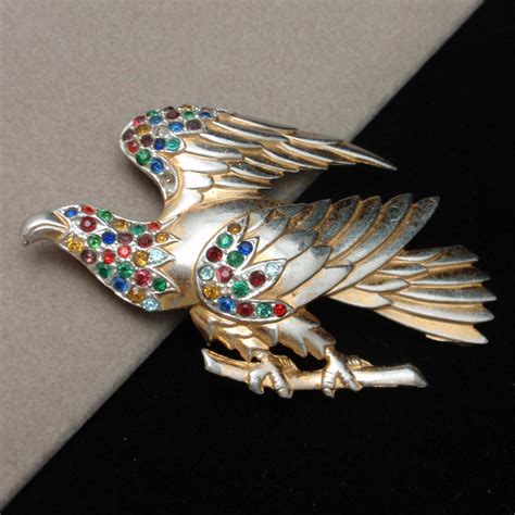 Eagle Bird Brooch Pin Vintage Rhinestones World Of Eccentricity And Charm