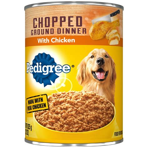 Pedigree Adult Canned Wet Dog Food Chopped Ground Dinner With Chicken
