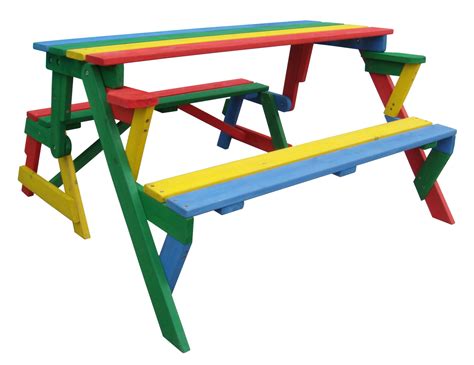 Weitere ideen zu picknicktisch, tisch, pergola schaukel. Kinder Picknicktisch / Sitzbank Habau farbig klappbar 2 ...