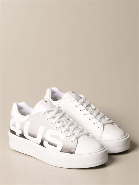 Paciotti 4us Shoes Men White Sneakers Paciotti 4us Paasu8stdi