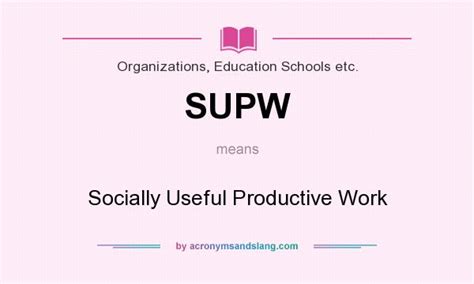 Supw Socially Useful Productive Work In Organizations Education