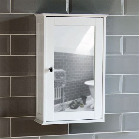 This style rests against the wall, takes up a minimal amount of floorspace and is handy where there. Wall Mounted Cabinet Bathroom White Single Double Door ...