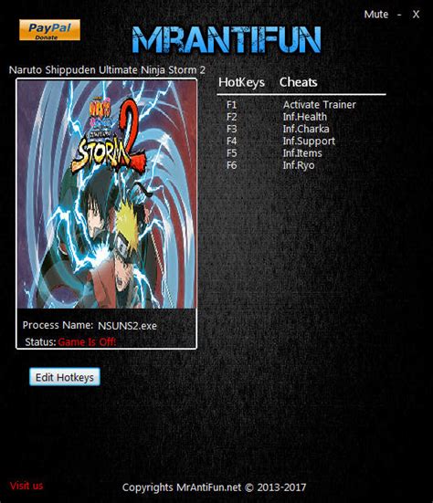 Naruto Shippuden Ultimate Ninja Storm 2 Trainer 5 V100 Mrantifun