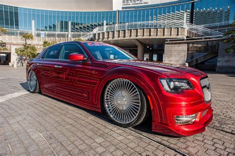 Red Chrysler 300 Living The Lowered Life And Sitting On Forged Rims