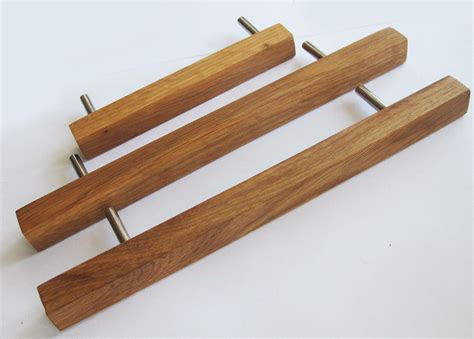 Oak Wood Drawer Pulls Set Of 2 Wooden Drawer Handles Modern Cabinet