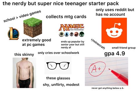 The Nerdy But Super Nice Teenager Starter Pack Rstarterpacks Starter Packs Know Your Meme