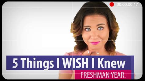 5 Things I Wish I Knew Freshman Year Youtube