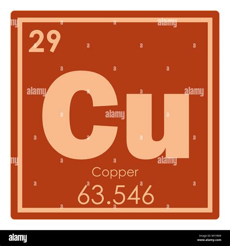 Copper Chemical Element Periodic Table Science Symbol Stock Photo Alamy