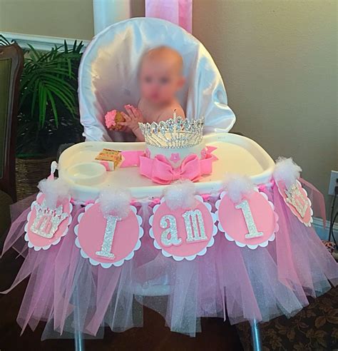 Diy (easy) birthday tutu highchair (no sewing needed). Princess Birthday Highchair Tutu! | Diy chair covers, White leather dining chairs, Birthday ...