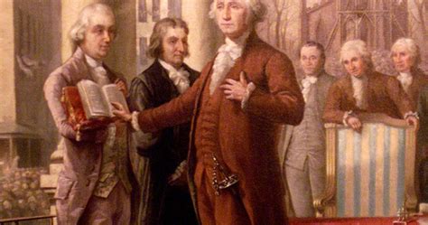 Painting Of George Washington Being Sworn In To The Presidency In 1789