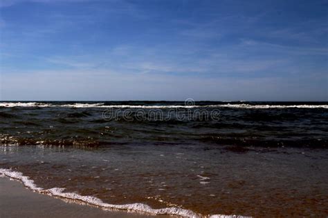 Spiaggia Sulla Riva Del Mar Baltico Un Giorno Soleggiato In Palanga